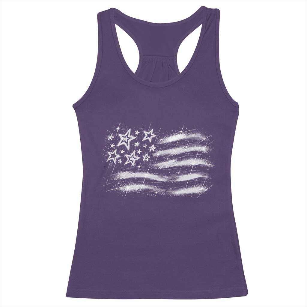 Y2k American Flag 90s 2000s Grunge Vintage Graphic Racerback Tank Top