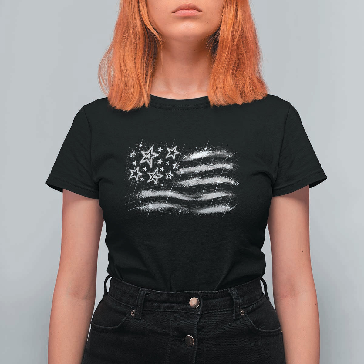 Y2k American Flag 90s 2000s Grunge Vintage Graphic T Shirt For Women