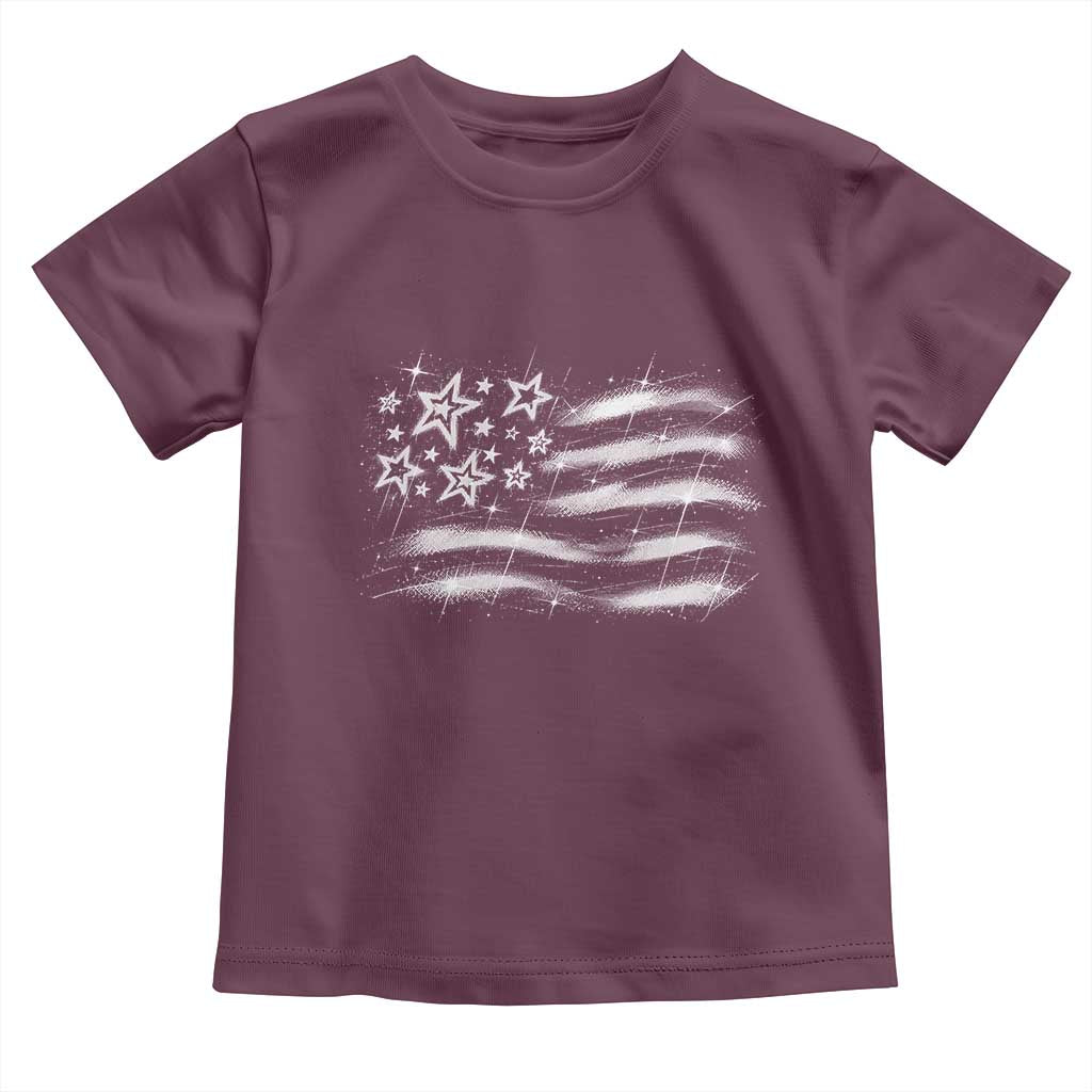 Y2k American Flag 90s 2000s Grunge Vintage Graphic Toddler T Shirt