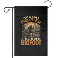Yes I Do Have A Retirement Plan I Plan To Find Bigfoot Garden Flag Funny Retired Bigfoot Hunter Retro Forest