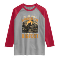 Yes I Do Have A Retirement Plan I Plan To Find Bigfoot Raglan Shirt Funny Retired Bigfoot Hunter Retro Forest