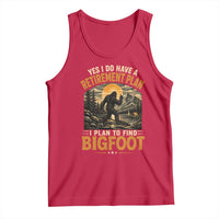 Yes I Do Have A Retirement Plan I Plan To Find Bigfoot Tank Top Funny Retired Bigfoot Hunter Retro Forest