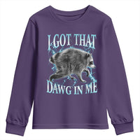Funny Jimothy The Raccoon Youth Sweatshirt I Got That Dawg In Me Bootleg Art