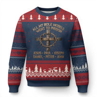 All My Role Models Went To Prison Jesus Ugly Christmas Sweater Funny Christian Paul Joseph Daniel Peter John