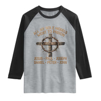 All My Role Models Went To Prison Jesus Raglan Shirt Funny Christian Paul Joseph Daniel Peter John