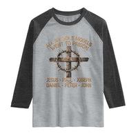 All My Role Models Went To Prison Jesus Raglan Shirt Funny Christian Paul Joseph Daniel Peter John