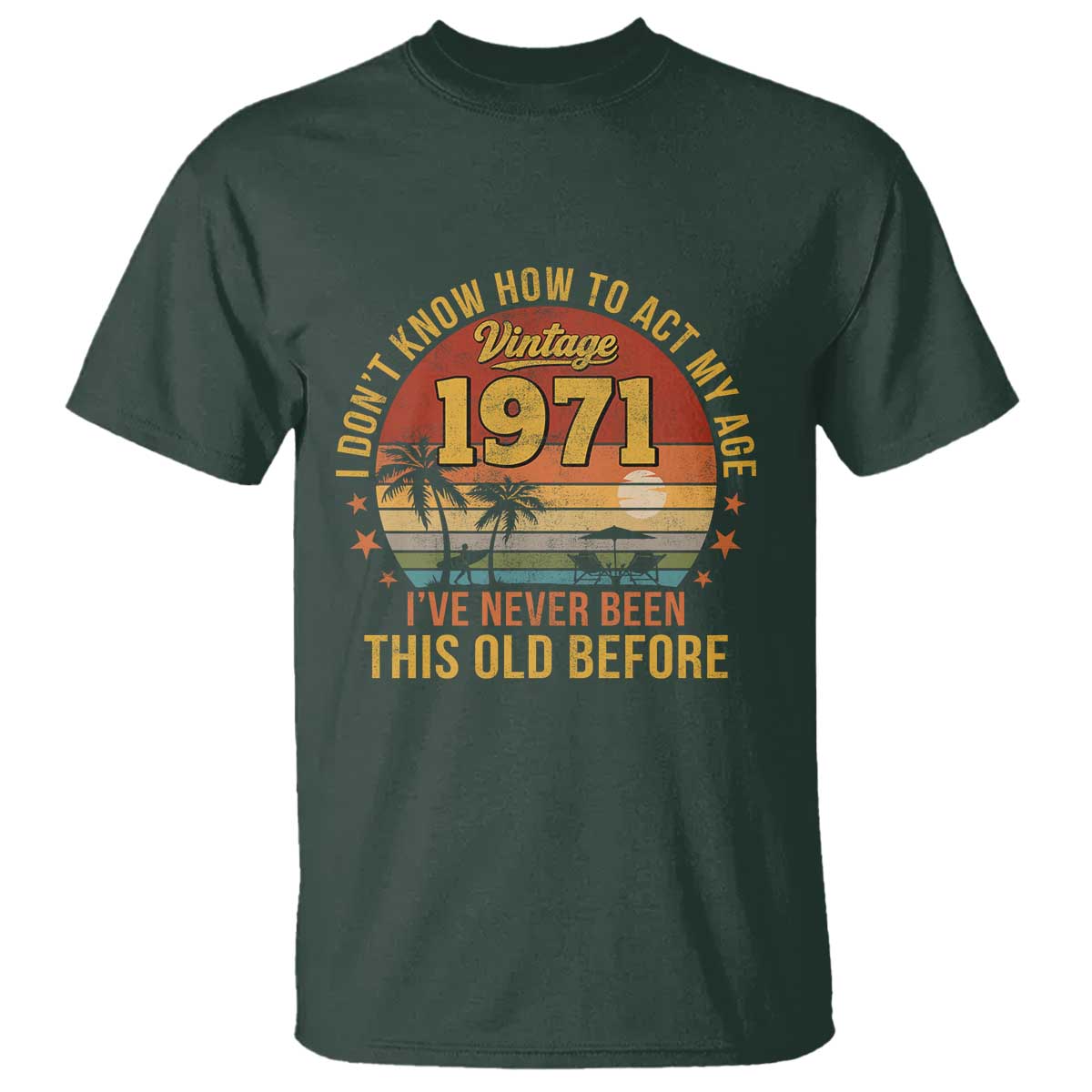 55th Birthday Vintage 1971 T Shirt I Dont Know How To Act My Age Ive Never Been This Old Before