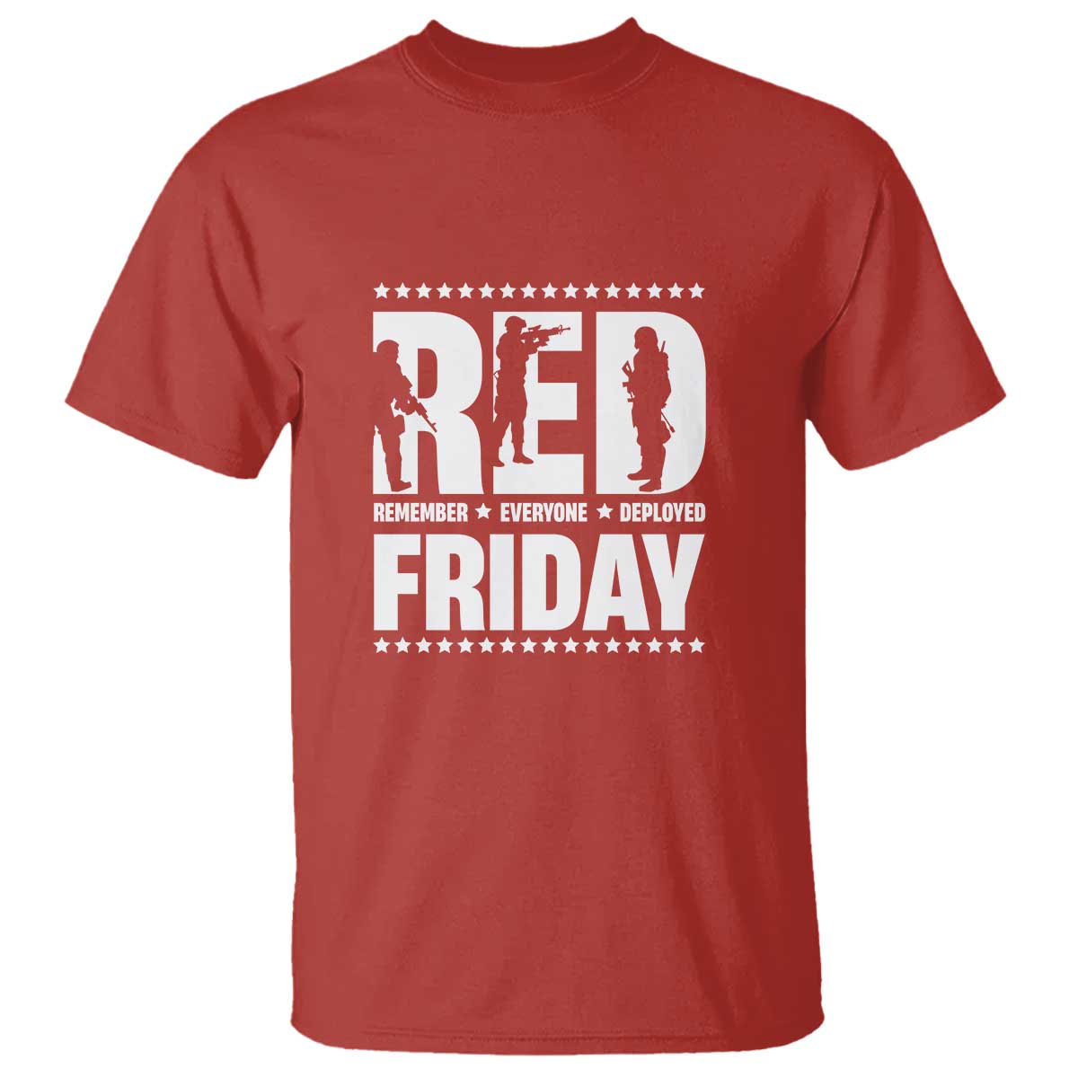 Red Friday T Shirt RED Remember Everyone Deployed Military Star - Wonder Print Shop