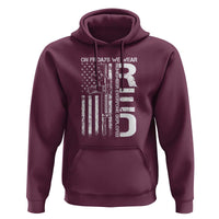 RED Friday Hoodie On Friday We Wear Red Vintage American Flag Military Gun - Wonder Print Shop