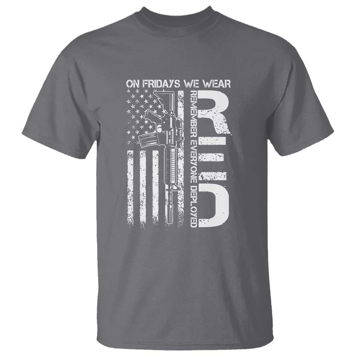 RED Friday T Shirt On Friday We Wear Red Vintage American Flag Military Gun - Wonder Print Shop