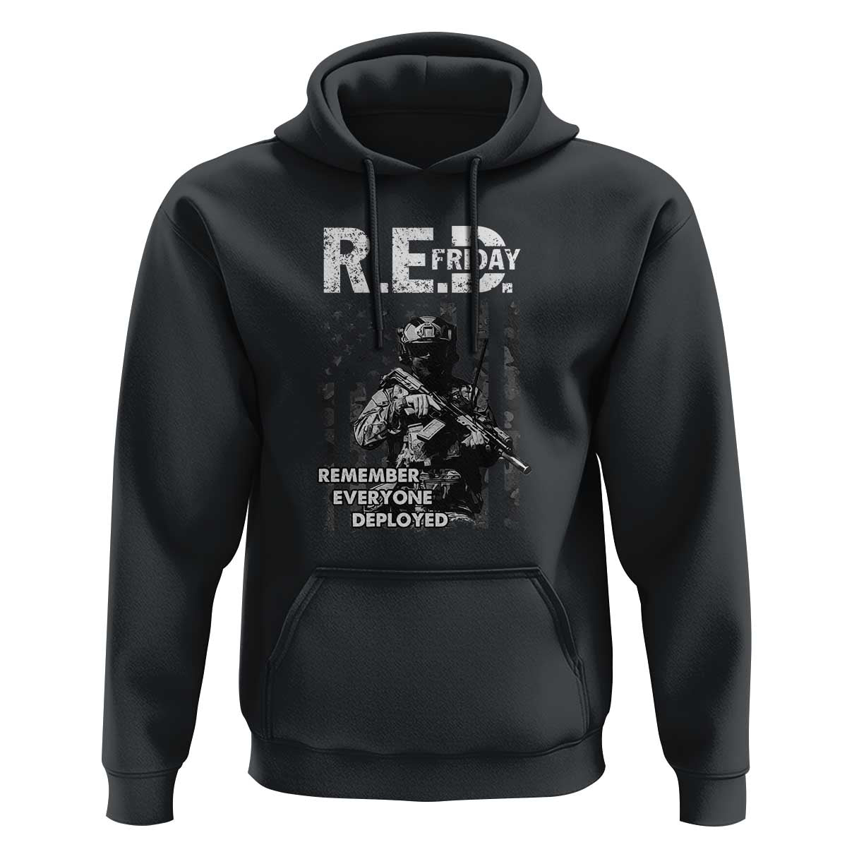 RED Friday Hoodie Remember Everyone Deployed Vintage American Flag Military Patriotic