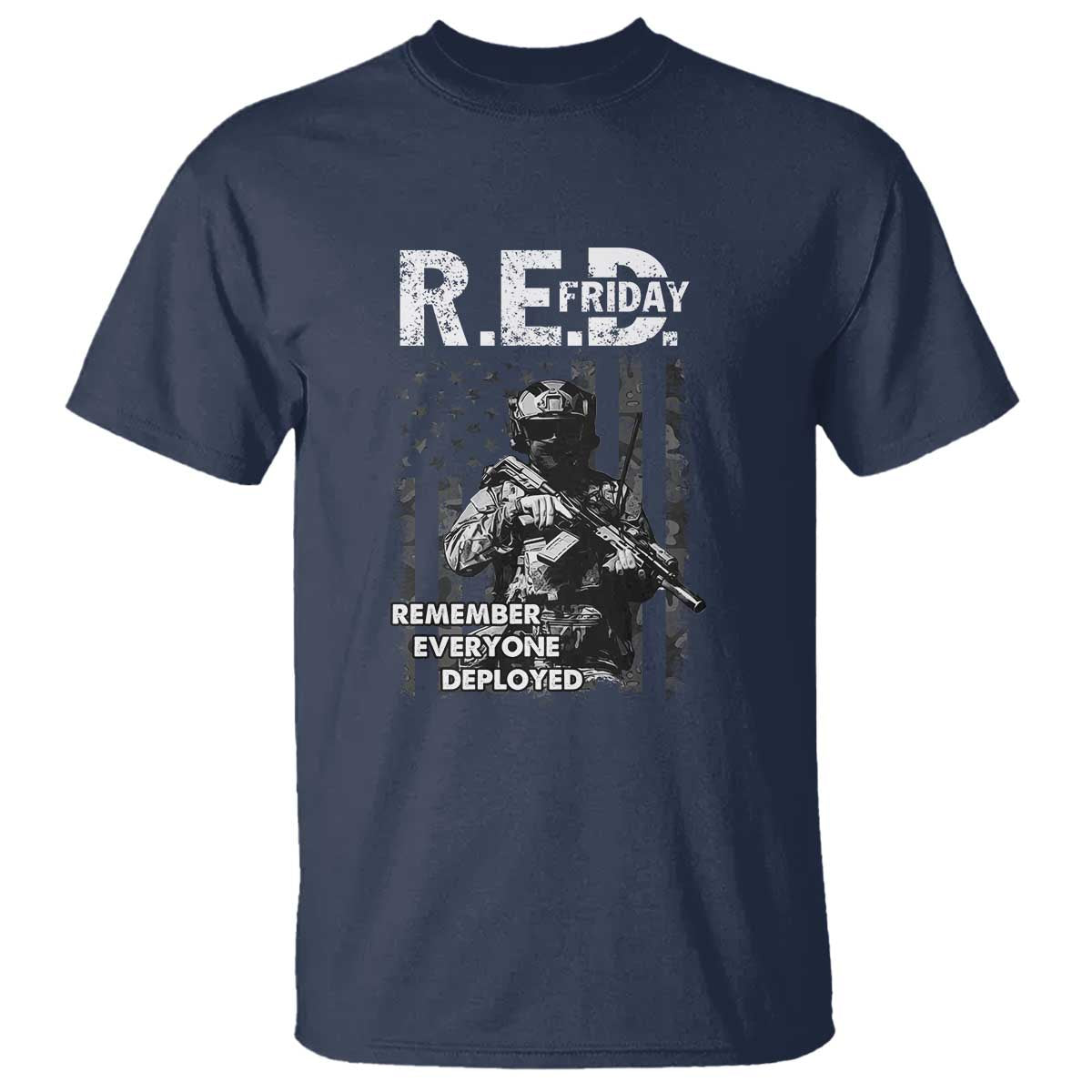 RED Friday T Shirt Remember Everyone Deployed Vintage American Flag Military Patriotic - Wonder Print Shop