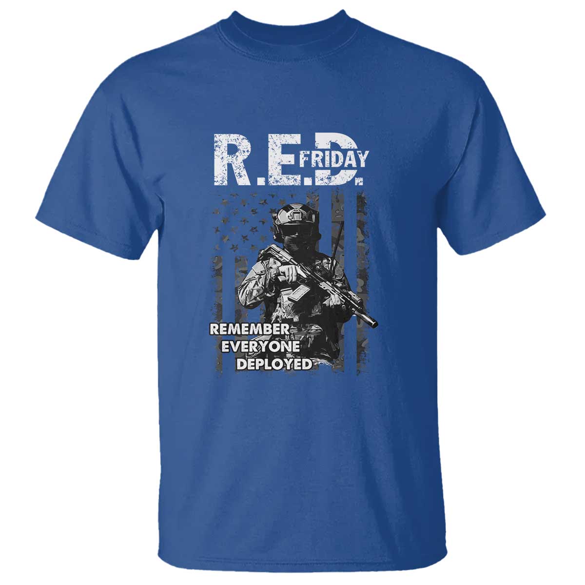 RED Friday T Shirt Remember Everyone Deployed Vintage American Flag Military Patriotic - Wonder Print Shop