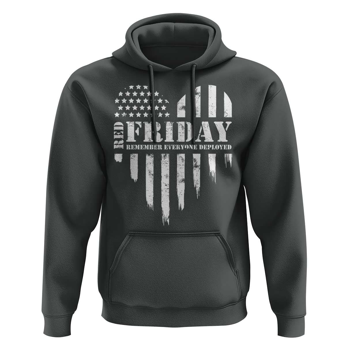 Red Friday Hoodie Remember Everyone Deployed Vintage American Flag Military Veterans Heart