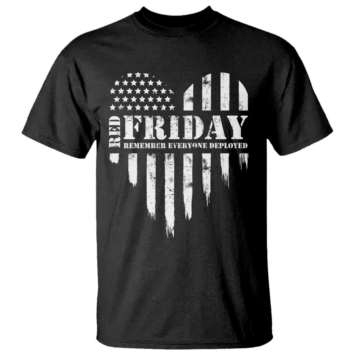 Red Friday T Shirt Remember Everyone Deployed Vintage American Flag Military Veterans Heart - Wonder Print Shop