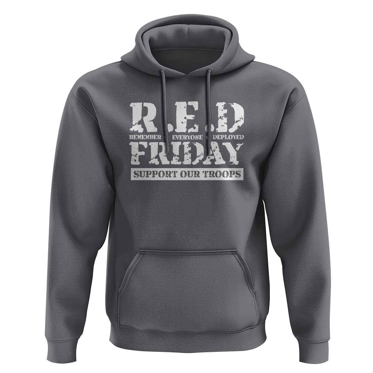 RED Friday Hoodie Remember Everyone Deployed Support Our Troops Military