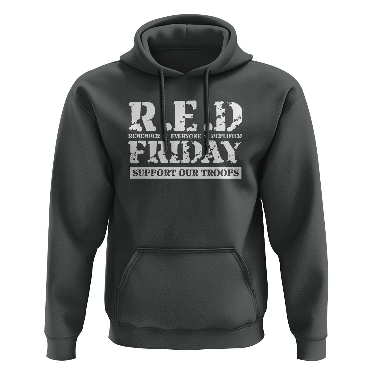 RED Friday Hoodie Remember Everyone Deployed Support Our Troops Military