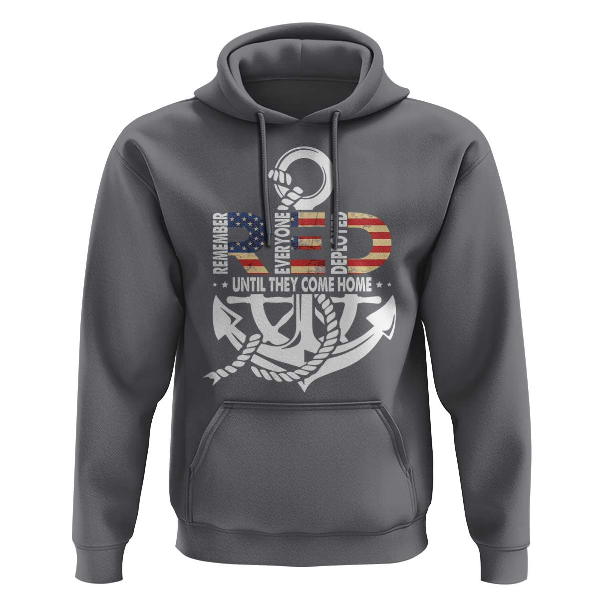 RED Friday Hoodie Until They Come Home Anchors American Flag Star