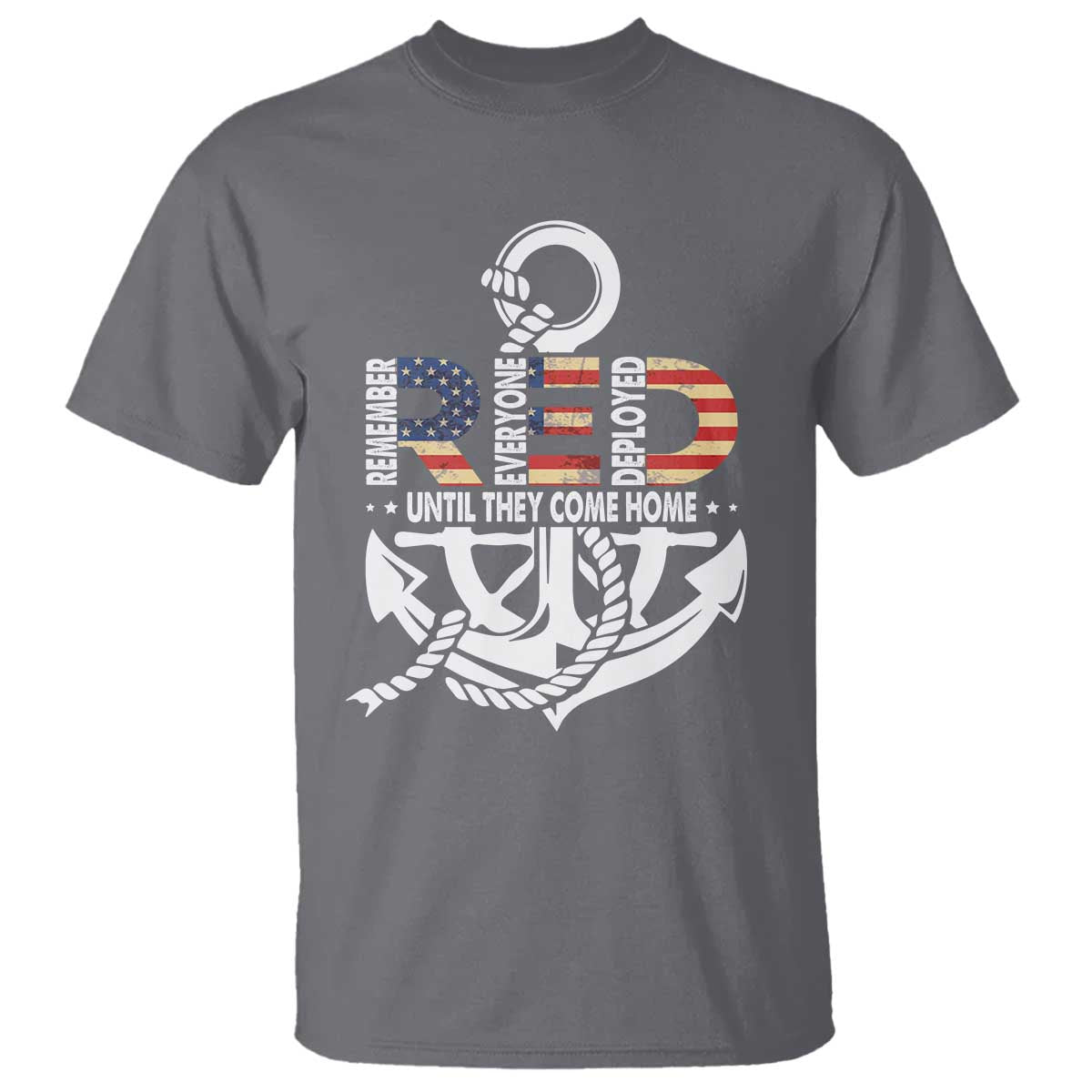 RED Friday T Shirt Until They Come Home Anchors American Flag Star - Wonder Print Shop