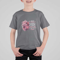 Breast Cancer Awareness T Shirt For Kid Breast Cancer Is A Journey I Never Planned Or Asked For But I Choose To Love Life Floral Lion - Wonder Print Shop