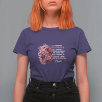 Breast Cancer Awareness T Shirt For Women Breast Cancer Is A Journey I Never Planned Or Asked For But I Choose To Love Life Floral Lion - Wonder Print Shop