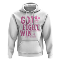 Breast Cancer Awareness Hoodie Go Pink Fight Cancer Win The Battle Pink Ribbon Butterfly - Wonder Print Shop