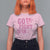 Breast Cancer Awareness T Shirt For Women Go Pink Fight Cancer Win The Battle Pink Ribbon Butterfly - Wonder Print Shop