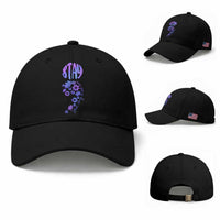 Suicide Prevention Awareness Baseball Cap Stay Your Story Is Not Over Semicolon Flower