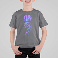 Suicide Prevention Awareness T Shirt For Kid Stay Your Story Is Not Over Semicolon Flower - Wonder Print Shop