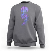 Suicide Prevention Awareness Sweatshirt Stay Your Story Is Not Over Semicolon Flower - Wonder Print Shop