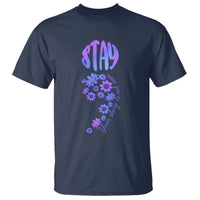 Suicide Prevention Awareness T Shirt Stay Your Story Is Not Over Semicolon Flower - Wonder Print Shop
