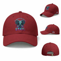 Suicide Prevention Awareness Baseball Cap Stay The World Needs You In It Semicolon Elephant Flower