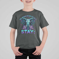 Suicide Prevention Awareness T Shirt For Kid Stay The World Needs You In It Semicolon Elephant Flower - Wonder Print Shop