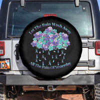 Suicide Prevention Awareness Spare Tire Cover Let The Rain Wash Away All The Pain Of Yesterday Flower Cloud Semicolon
