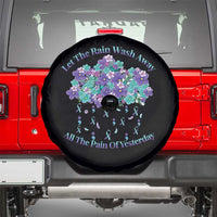 Suicide Prevention Awareness Spare Tire Cover Let The Rain Wash Away All The Pain Of Yesterday Flower Cloud Semicolon