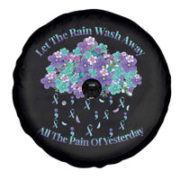 Suicide Prevention Awareness Spare Tire Cover Let The Rain Wash Away All The Pain Of Yesterday Flower Cloud Semicolon