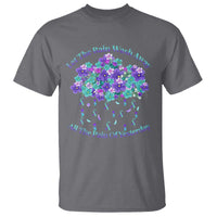 Suicide Prevention Awareness T Shirt Let The Rain Wash Away All The Pain Of Yesterday Flower Cloud Semicolon - Wonder Print Shop