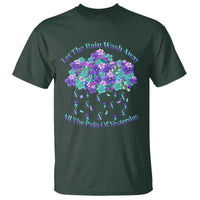 Suicide Prevention Awareness T Shirt Let The Rain Wash Away All The Pain Of Yesterday Flower Cloud Semicolon - Wonder Print Shop