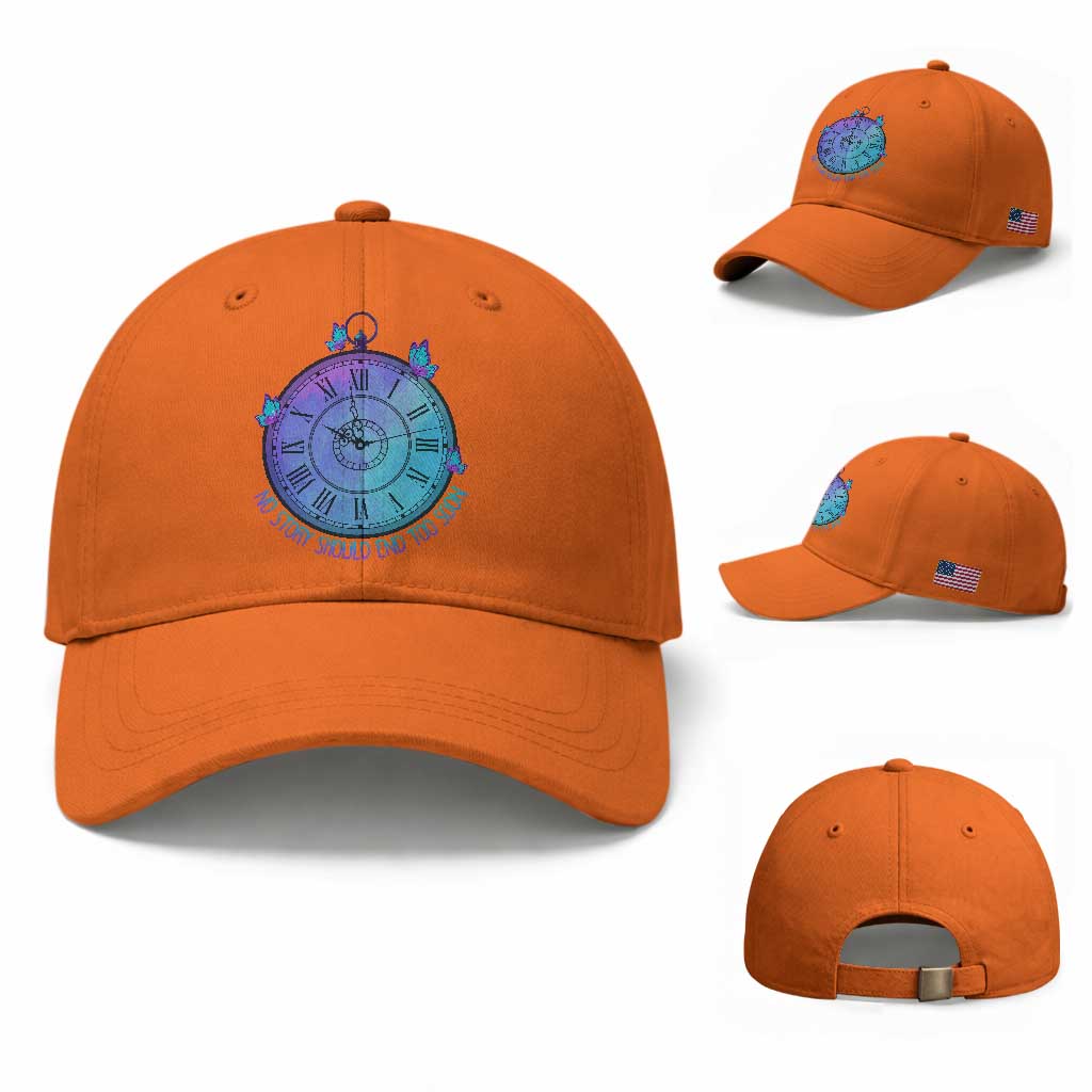 Suicide Prevention Awareness Baseball Cap No Story Should End Too Soon Butterfly Clock