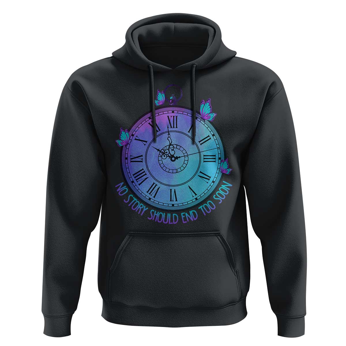 Suicide Prevention Awareness Hoodie No Story Should End Too Soon Butterfly Clock - Wonder Print Shop