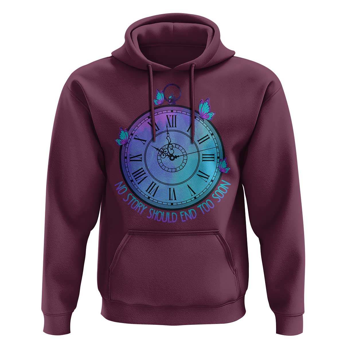 Suicide Prevention Awareness Hoodie No Story Should End Too Soon Butterfly Clock - Wonder Print Shop