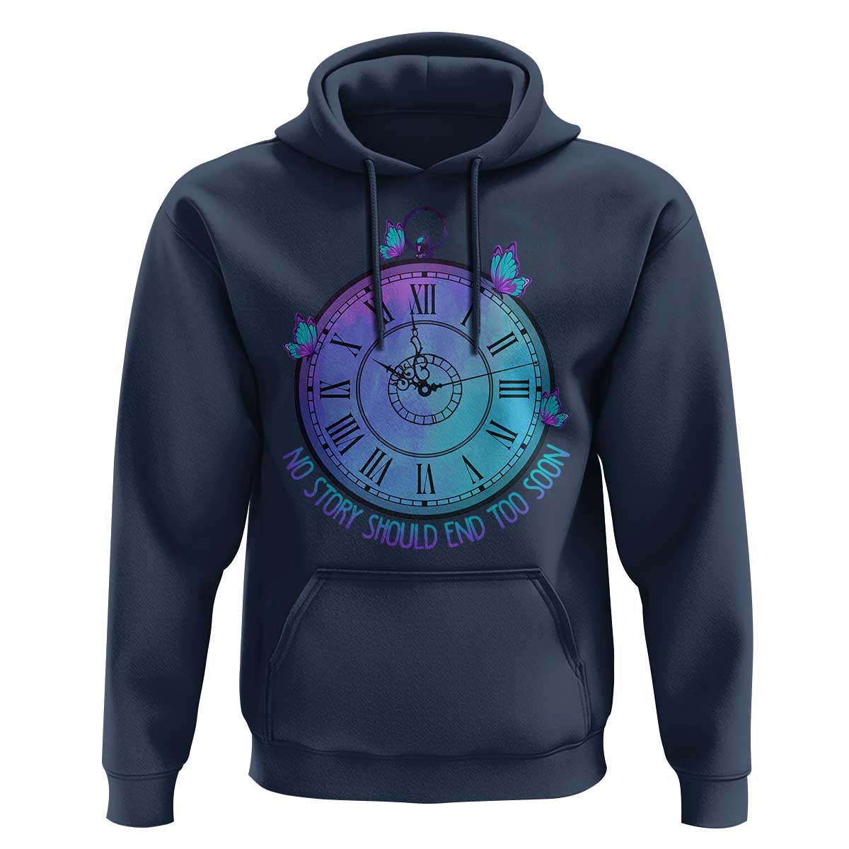 Suicide Prevention Awareness Hoodie No Story Should End Too Soon Butterfly Clock - Wonder Print Shop