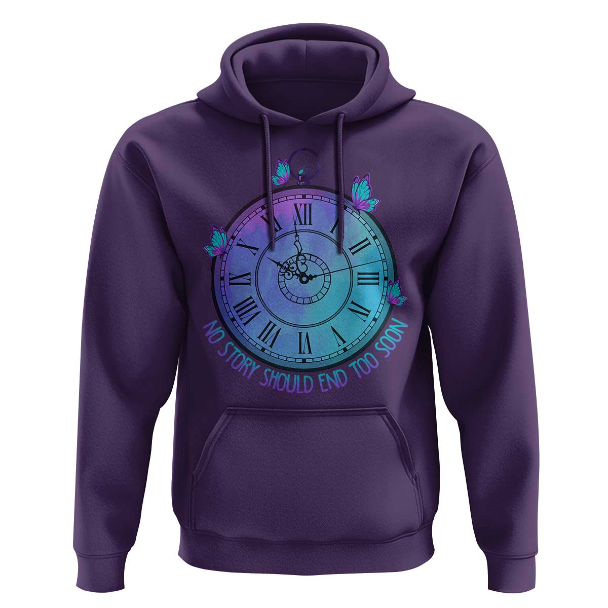 Suicide Prevention Awareness Hoodie No Story Should End Too Soon Butterfly Clock - Wonder Print Shop