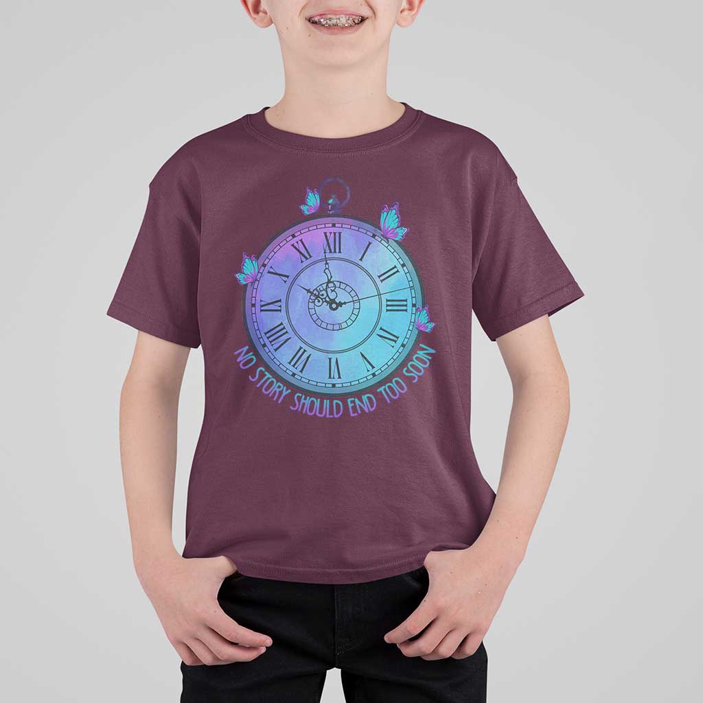 Suicide Prevention Awareness T Shirt For Kid No Story Should End Too Soon Butterfly Clock - Wonder Print Shop