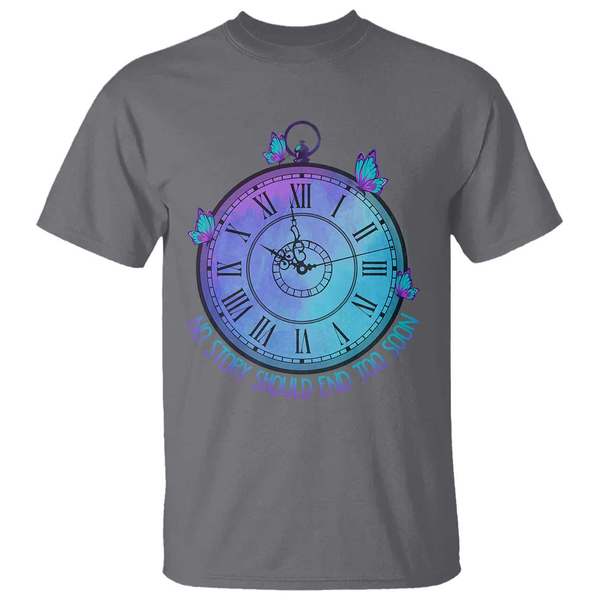Suicide Prevention Awareness T Shirt No Story Should End Too Soon Butterfly Clock - Wonder Print Shop