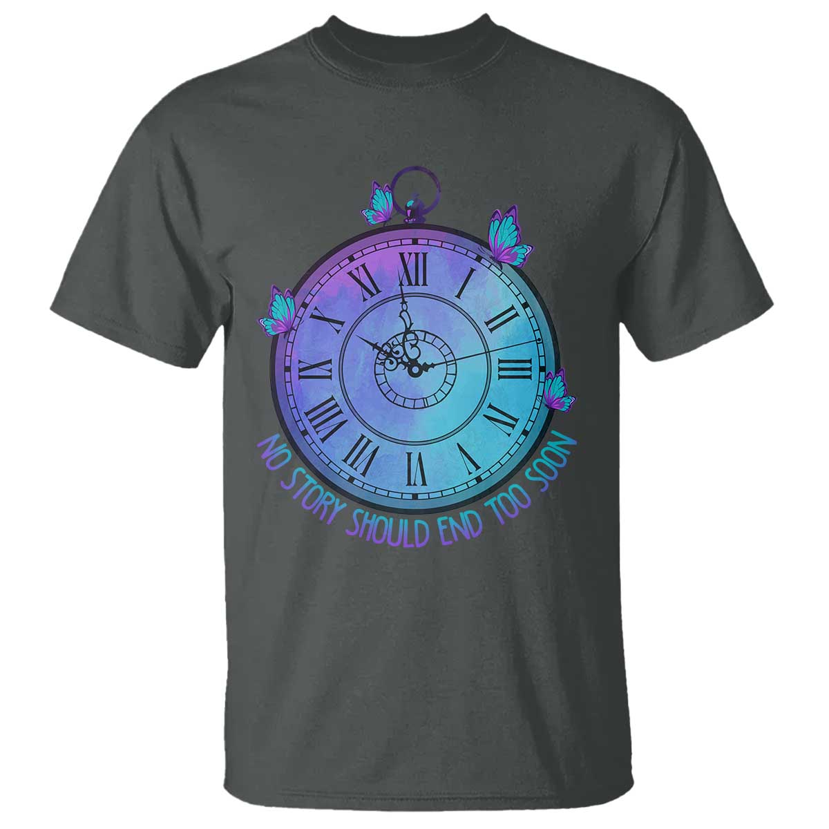Suicide Prevention Awareness T Shirt No Story Should End Too Soon Butterfly Clock - Wonder Print Shop