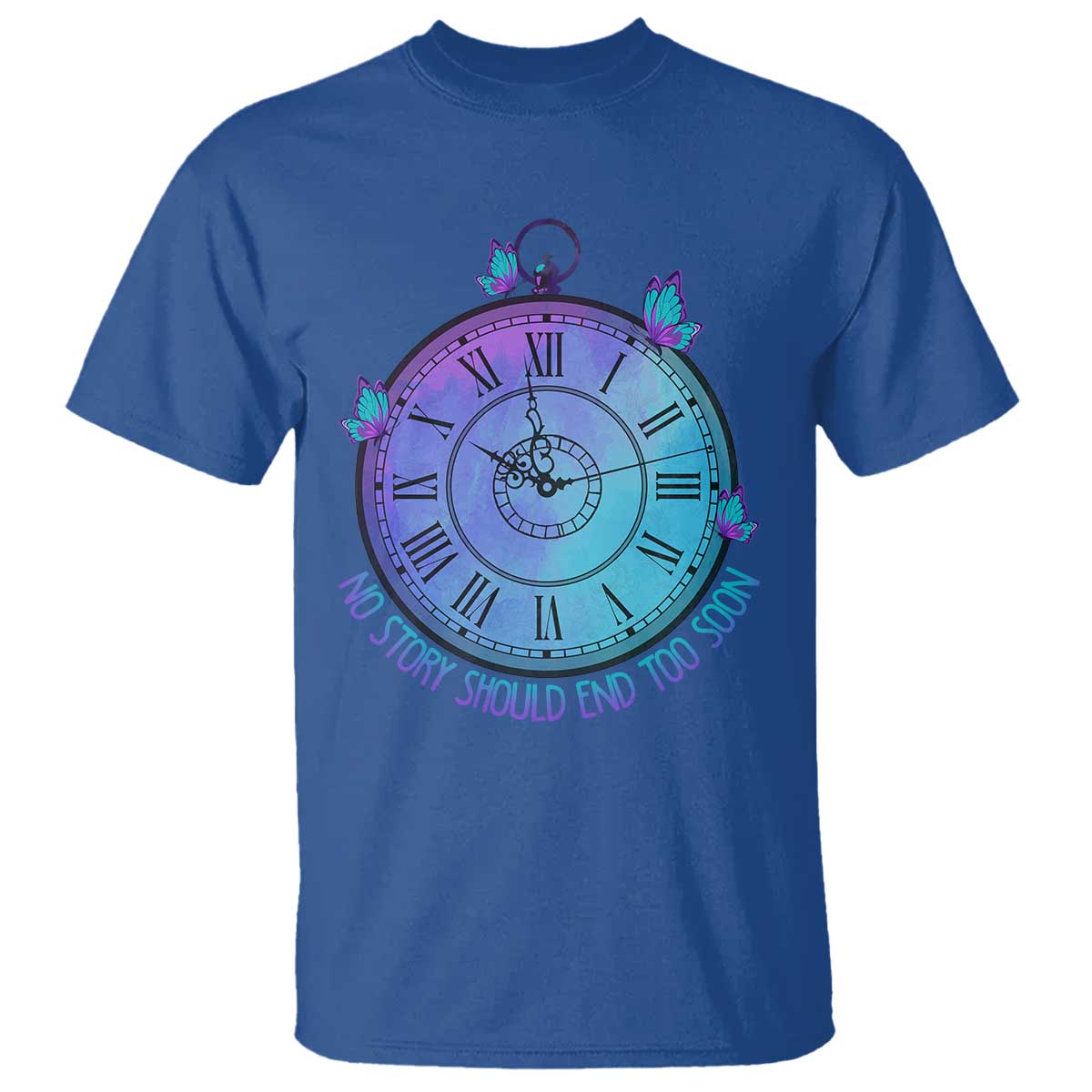 Suicide Prevention Awareness T Shirt No Story Should End Too Soon Butterfly Clock - Wonder Print Shop