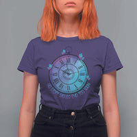 Suicide Prevention Awareness T Shirt For Women No Story Should End Too Soon Butterfly Clock - Wonder Print Shop