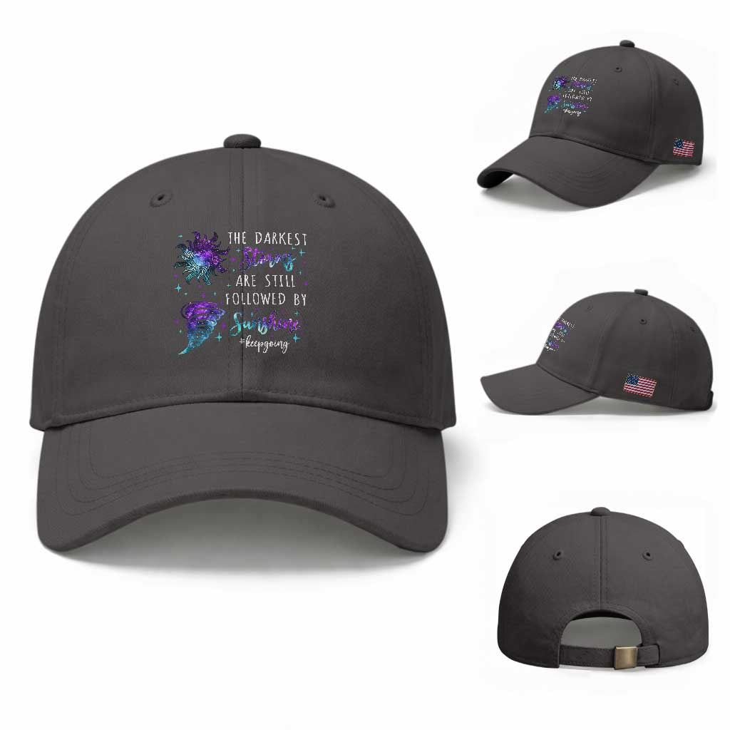 Suicide Prevention Awareness Baseball Cap The Darkest Storms Are Still Followed By Sunshine Keepgoing Semicolon