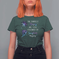 Suicide Prevention Awareness T Shirt For Women The Darkest Storms Are Still Followed By Sunshine Keepgoing Semicolon - Wonder Print Shop